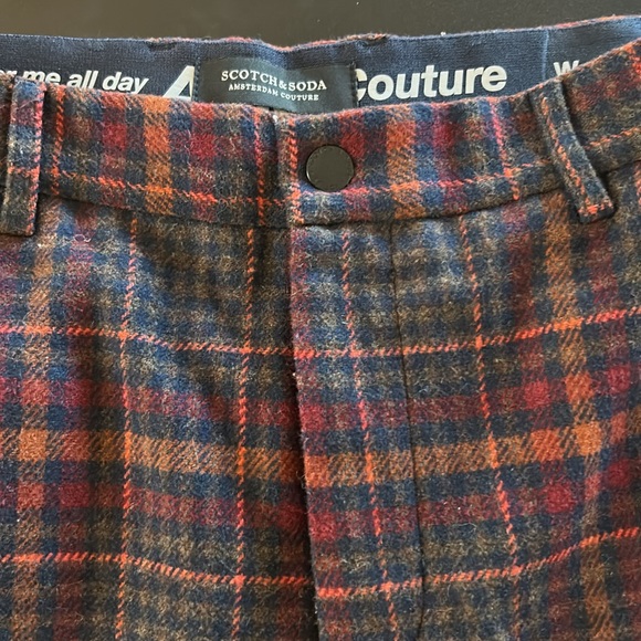 Scotch & Soda Pants Mens W32 L32 Wool Blend Heavy Cargo Plaid High Rise - Picture 2 of 7